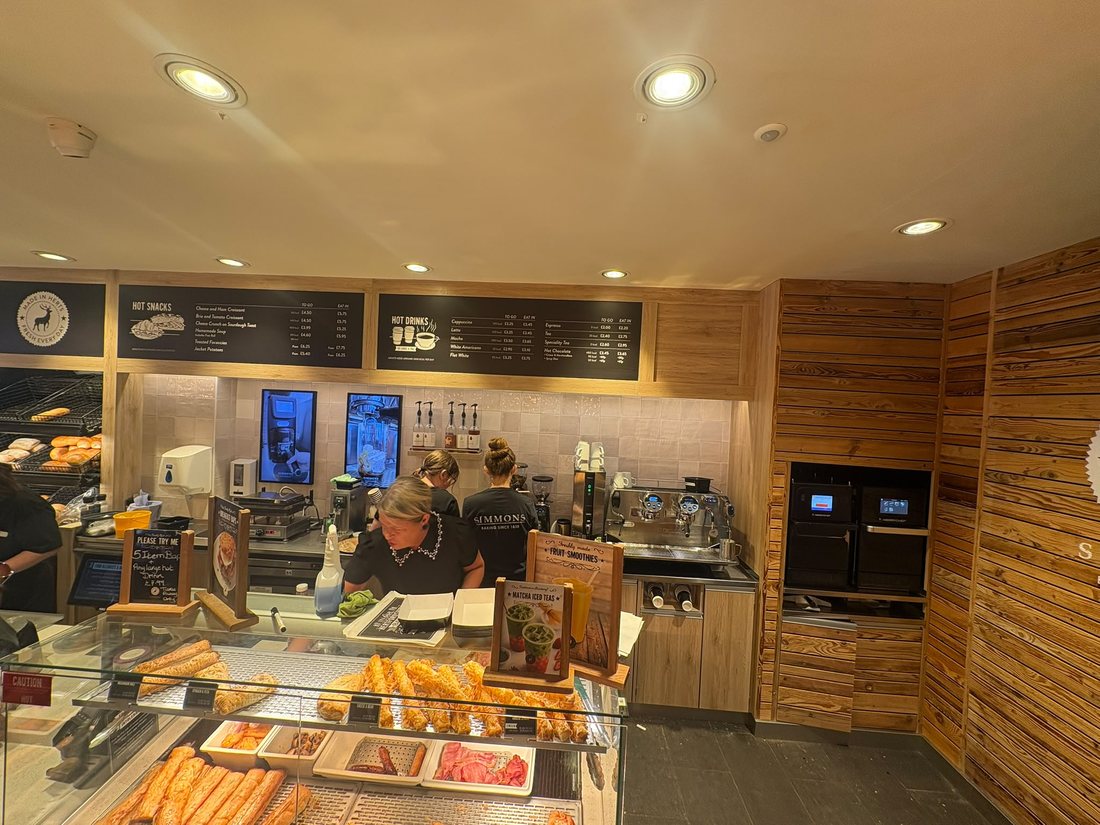 Refurbished bakery and coffee shop counter