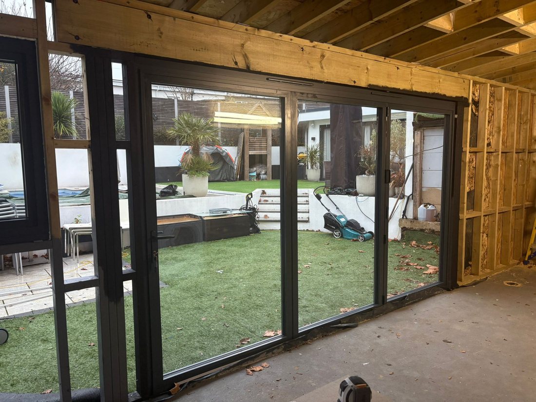New extension with bifold doors opening onto the garden