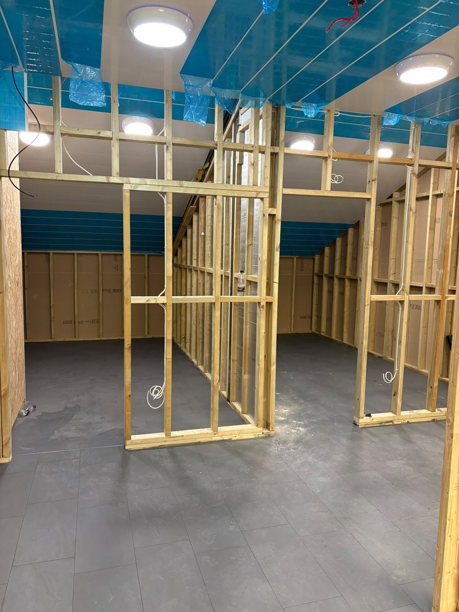 Timber stud partitions in a new fit-out